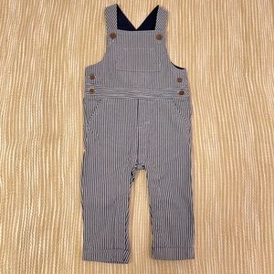 Janie and Jack Baby Railroad Stripe Overalls, Size 6-12 months